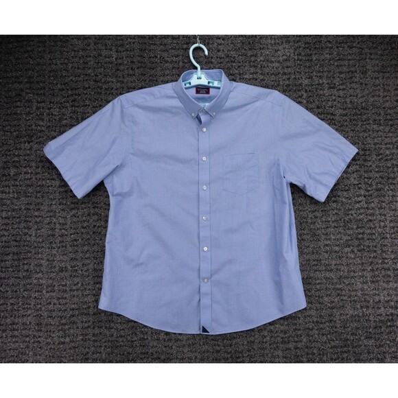 UNTUCKit Other - UNTUCKit Shirt Mens XL Blue Short Sleeve 100% Cotton Wrinkle Free Casual Preppy